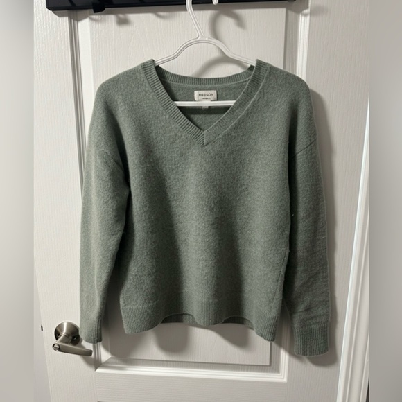 Hudson North Sage Green V-Neck Sweater - Picture 2 of 2